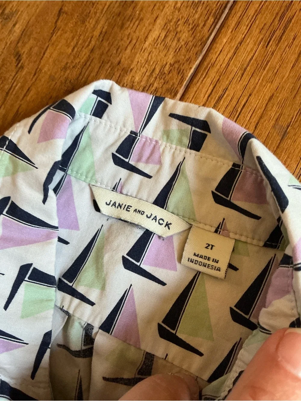 BUNDLE of 2-Janie and Jack Tropical Sailboat Hawaiian Shirt Button Downs, 2T